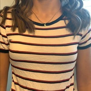 adorable red, white, black striped t shirt!